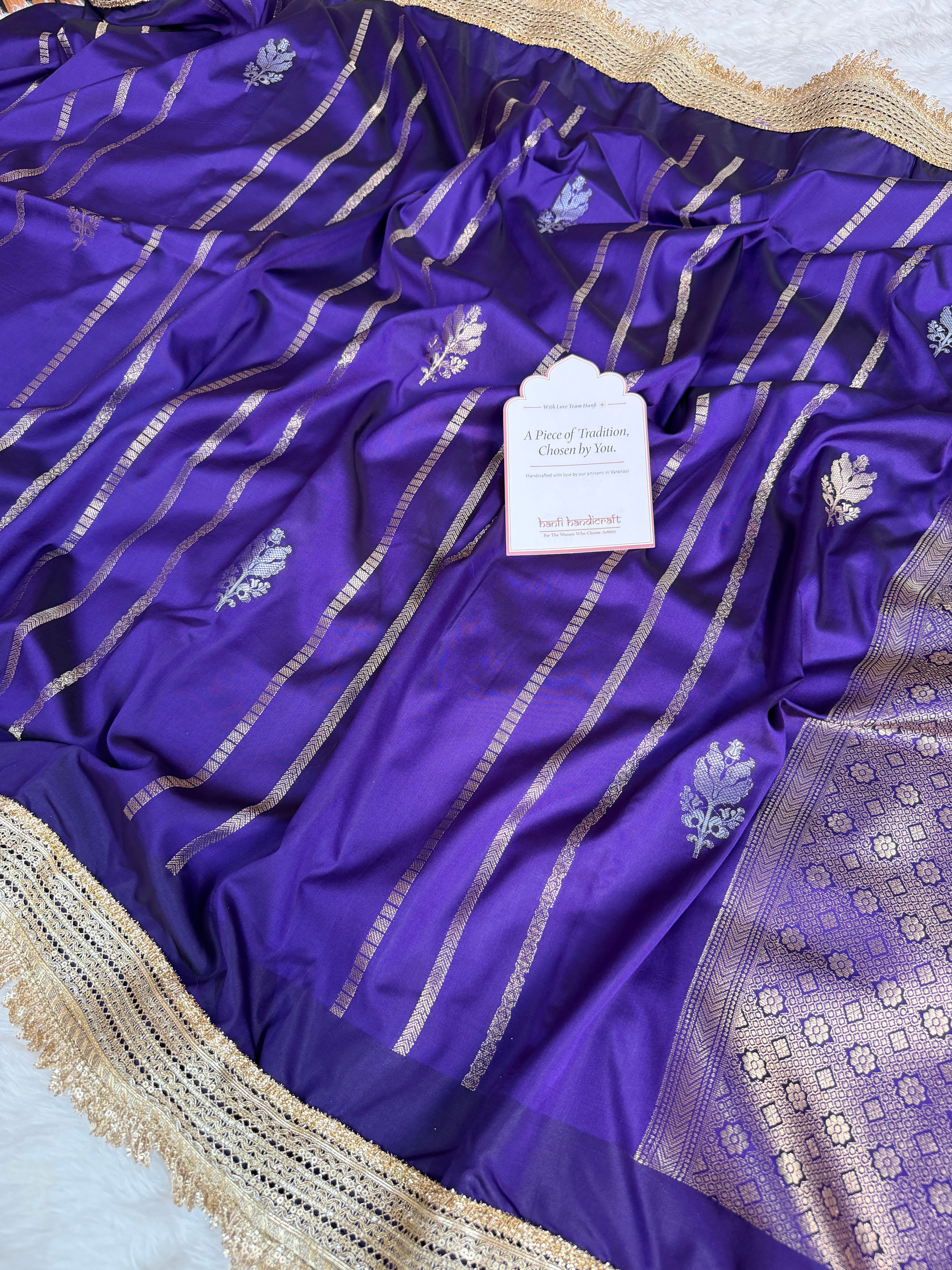 Imperial Violet Shahi Nazakat Banarasi Soft Silk Saree