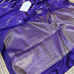 Imperial Violet Shahi Nazakat Banarasi Soft Silk Saree