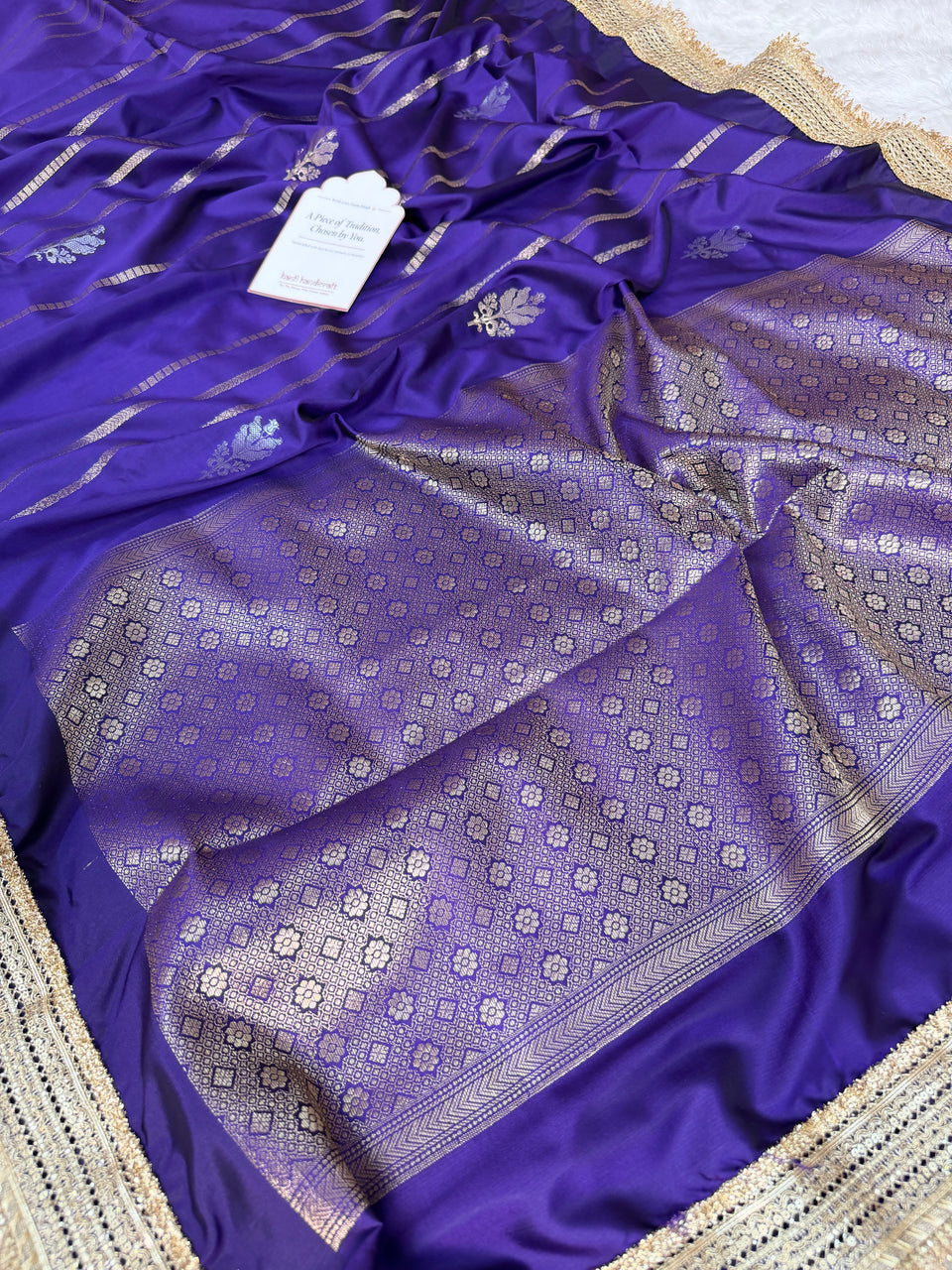 Imperial Violet Shahi Nazakat Banarasi Soft Silk Saree