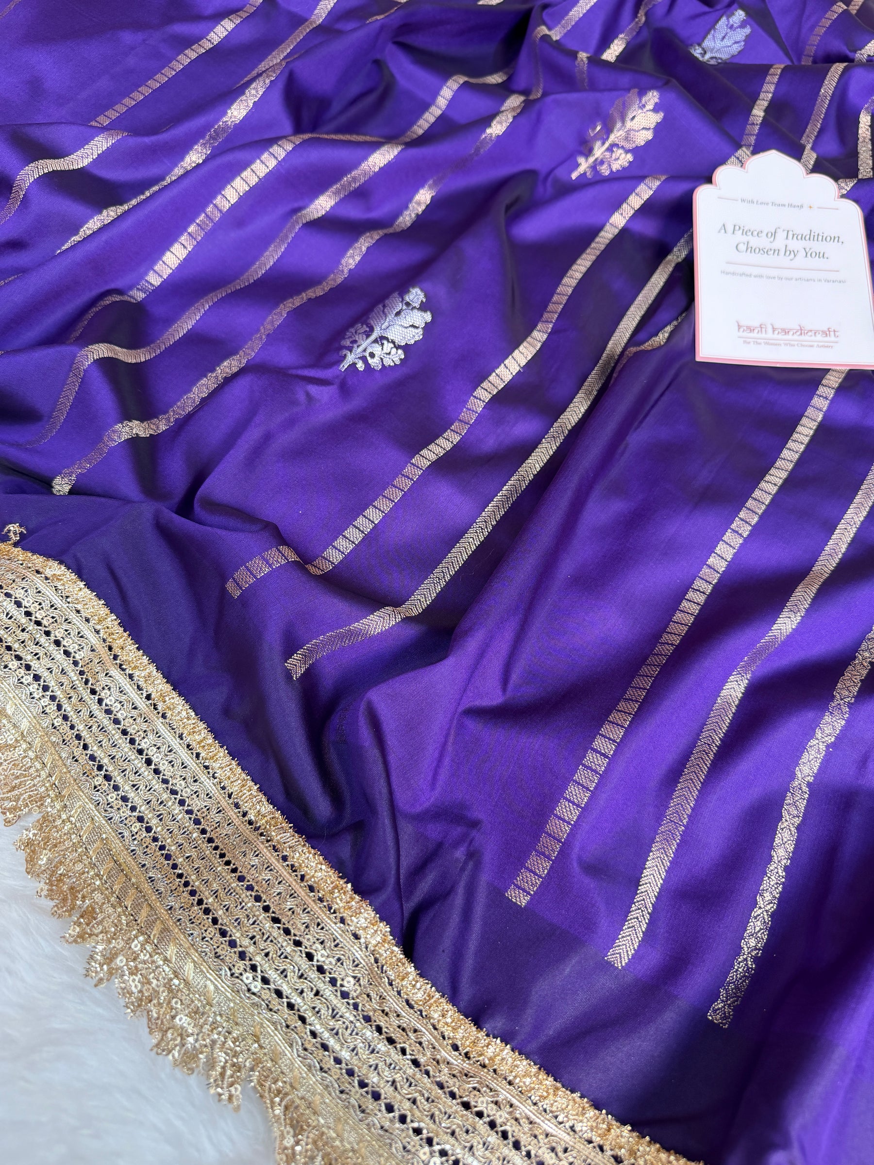 Imperial Violet Shahi Nazakat Banarasi Soft Silk Saree