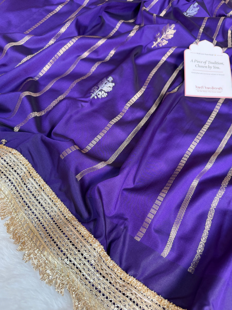 Imperial Violet Shahi Nazakat Banarasi Soft Silk Saree