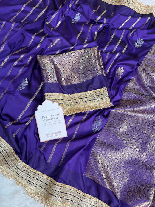 Imperial Violet Shahi Nazakat Banarasi Soft Silk Saree