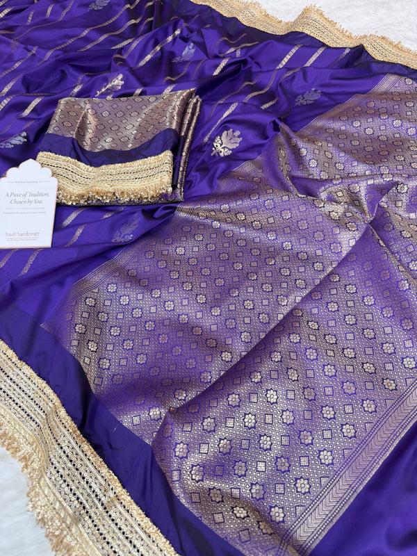Imperial Violet Shahi Nazakat Banarasi Soft Silk Saree
