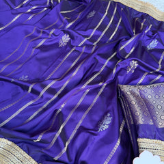 Imperial Violet Shahi Nazakat Banarasi Soft Silk Saree