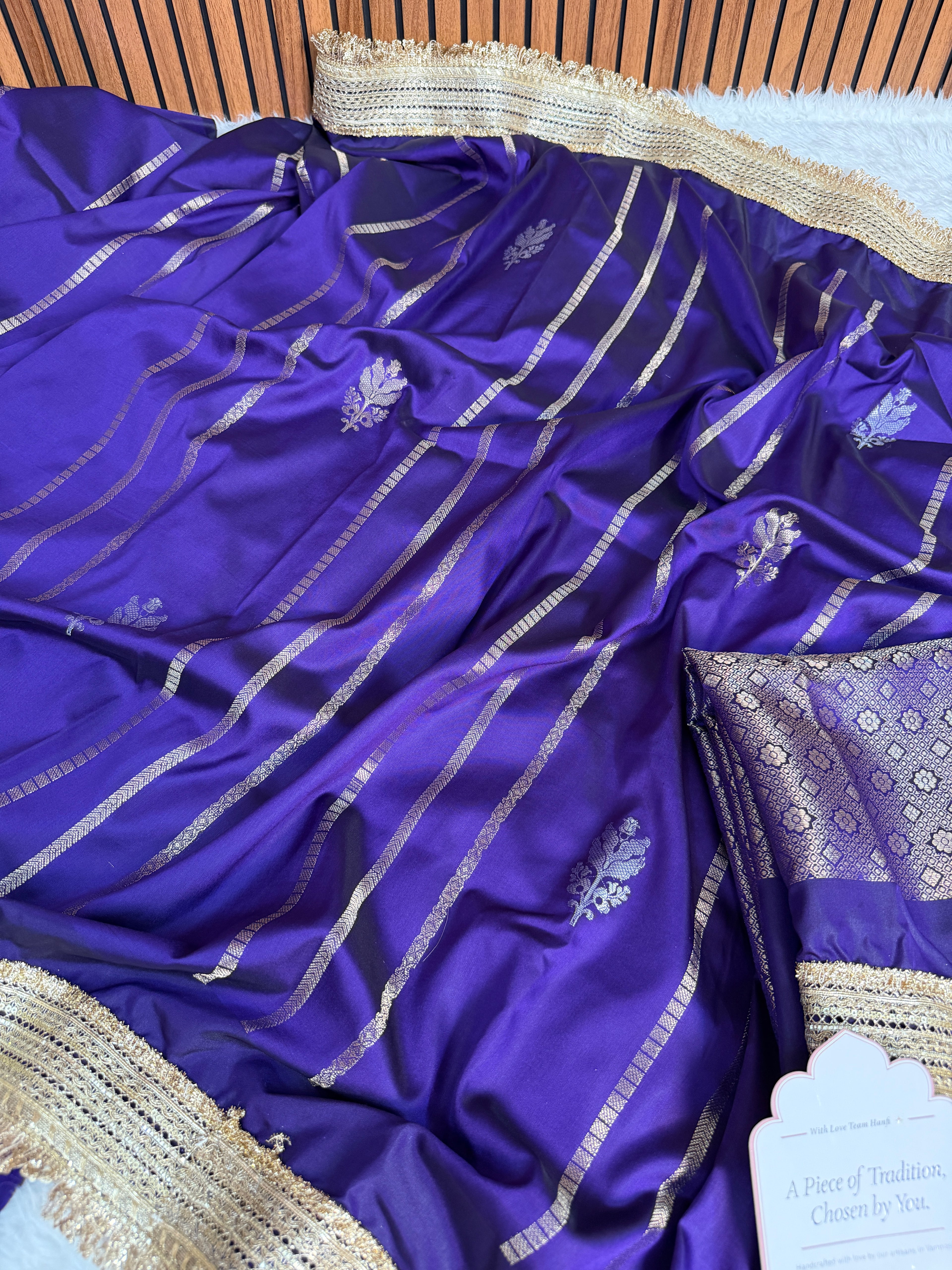 Imperial Violet Shahi Nazakat Banarasi Soft Silk Saree