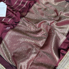 Royal Maroon Shahi Nazakat Banarasi Soft Silk Saree