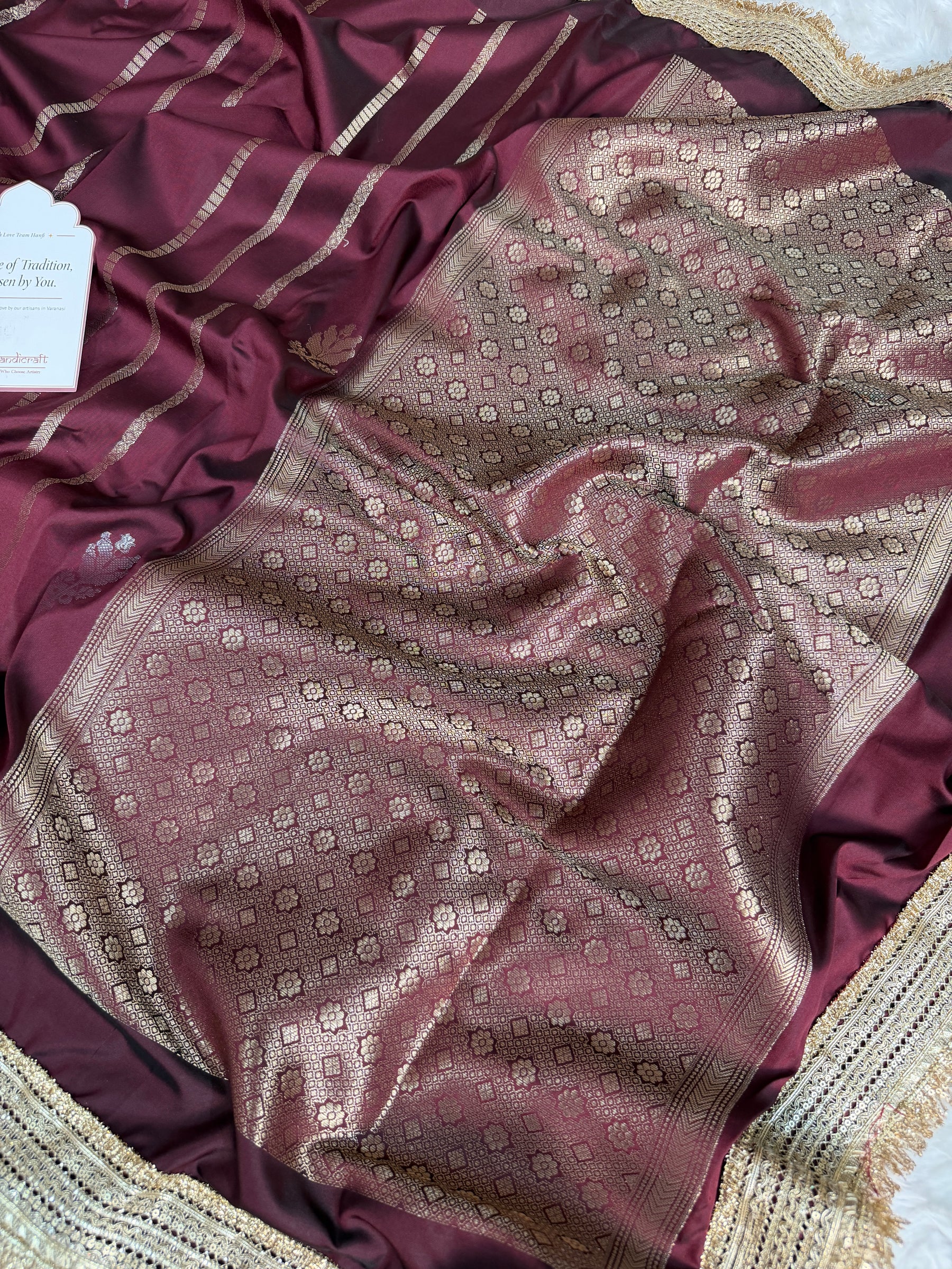 Royal Maroon Shahi Nazakat Banarasi Soft Silk Saree