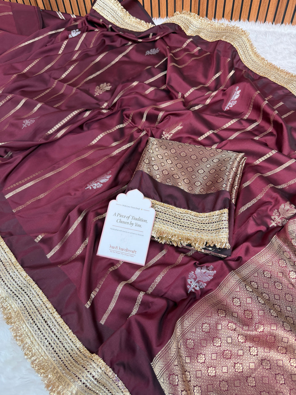 Royal Maroon Shahi Nazakat Banarasi Soft Silk Saree