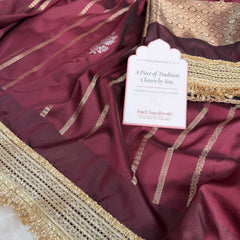 Royal Maroon Shahi Nazakat Banarasi Soft Silk Saree