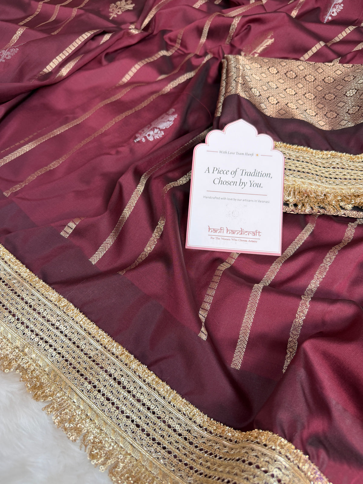Royal Maroon Shahi Nazakat Banarasi Soft Silk Saree