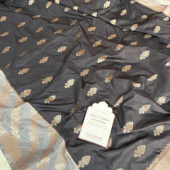 Black with Silver Grey Rangika Banarasi Butter Silk Saree