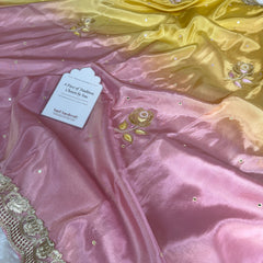 Rose Dawn 2D Dual Shade Handwork Shimmery Tissue Saree