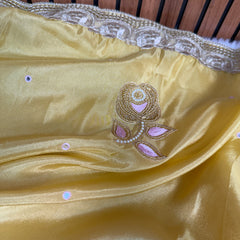 Rose Dawn 2D Dual Shade Handwork Shimmery Tissue Saree