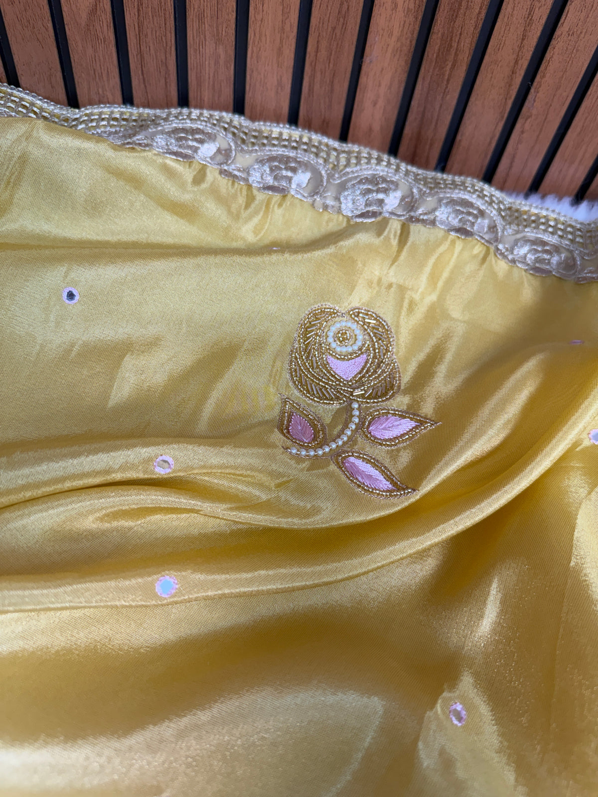 Rose Dawn 2D Dual Shade Handwork Shimmery Tissue Saree