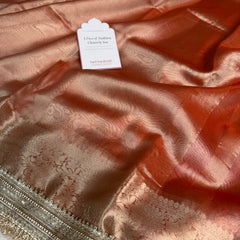 Maharani Tissue Silk Saree – Aurelia Orange
