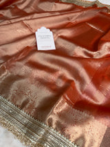 Maharani Tissue Silk Saree – Aurelia Orange