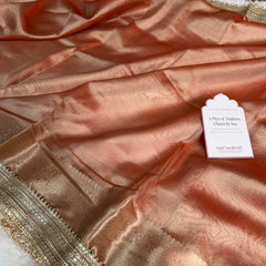 Maharani Tissue Silk Saree – Aurelia Orange