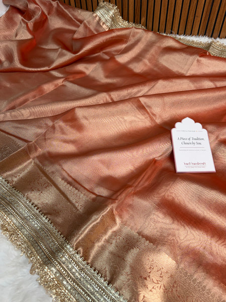 Maharani Tissue Silk Saree – Aurelia Orange