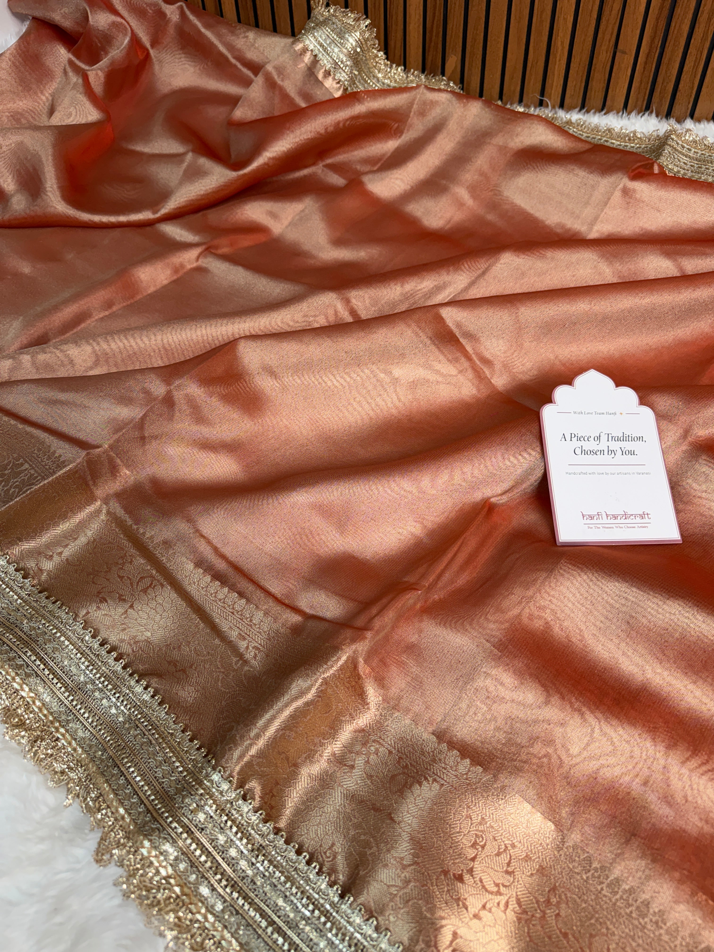 Maharani Tissue Silk Saree – Aurelia Orange