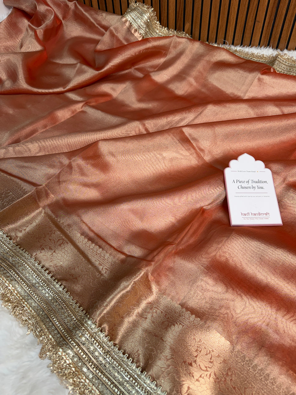 Maharani Tissue Silk Saree – Aurelia Orange