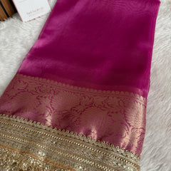 Maharani Tissue Silk Saree – Fuscia Pink