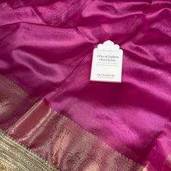 Maharani Tissue Silk Saree – Fuscia Pink