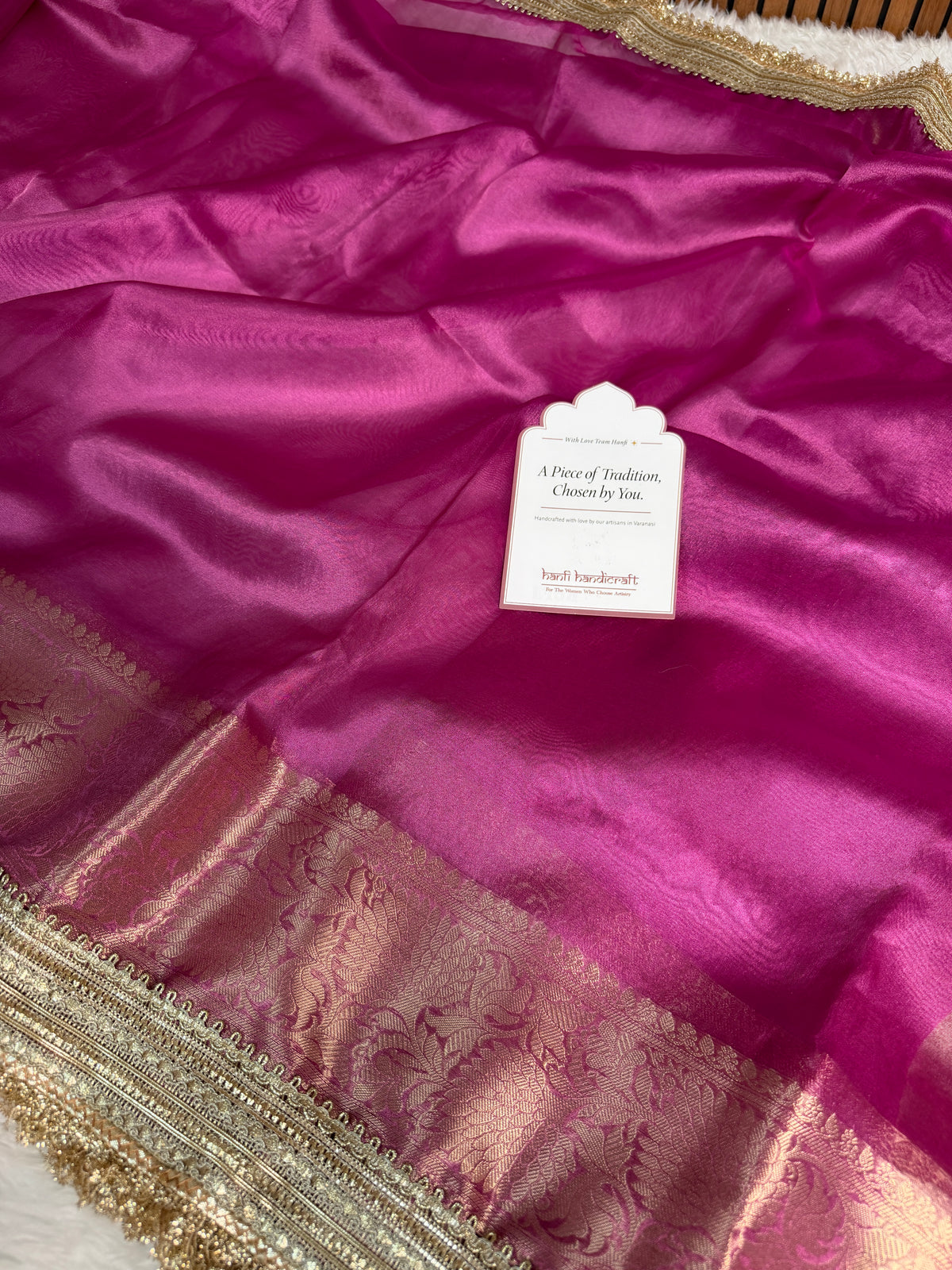 Maharani Tissue Silk Saree – Fuscia Pink
