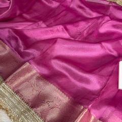 Maharani Tissue Silk Saree – Fuscia Pink