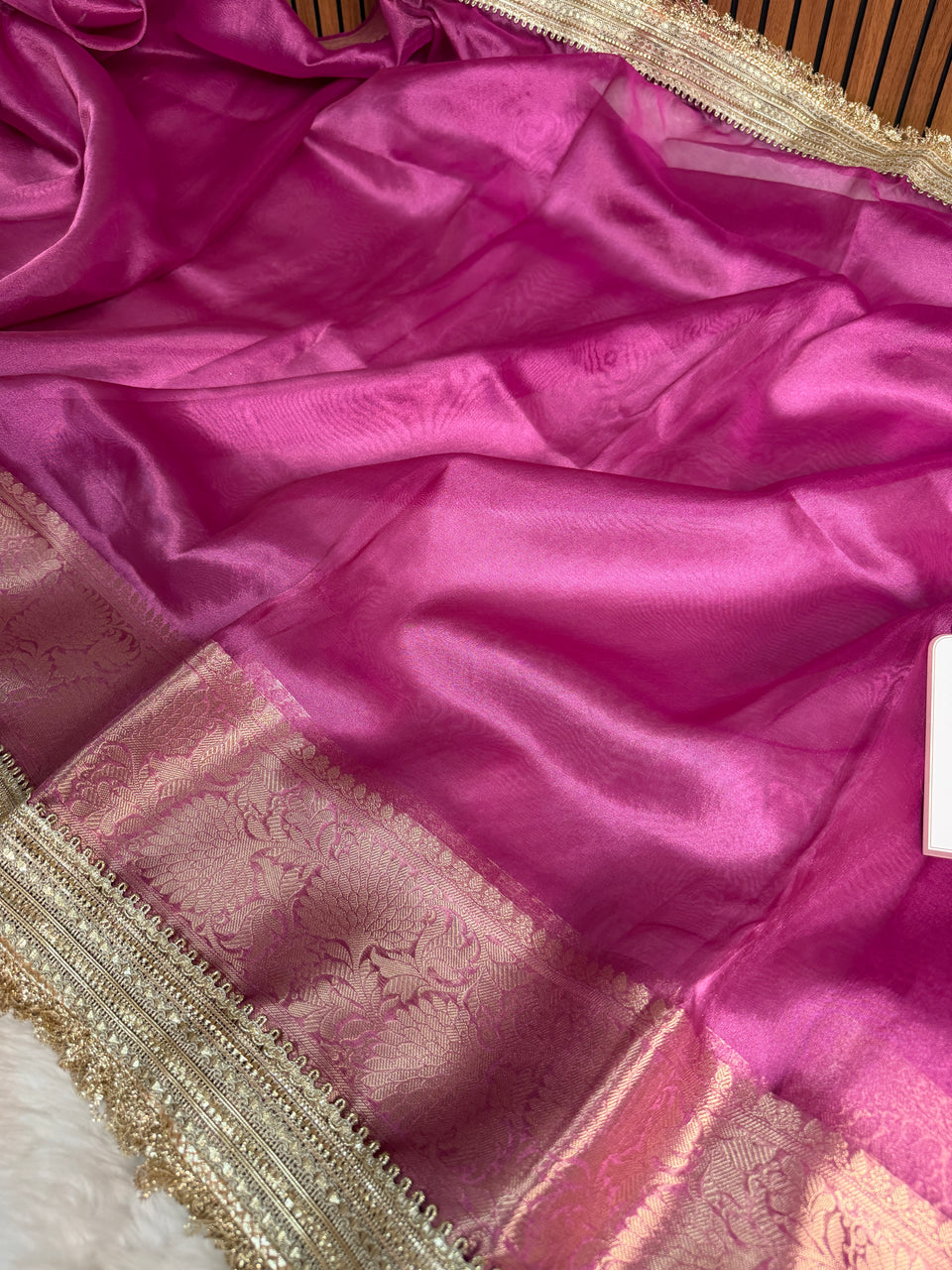 Maharani Tissue Silk Saree – Fuscia Pink