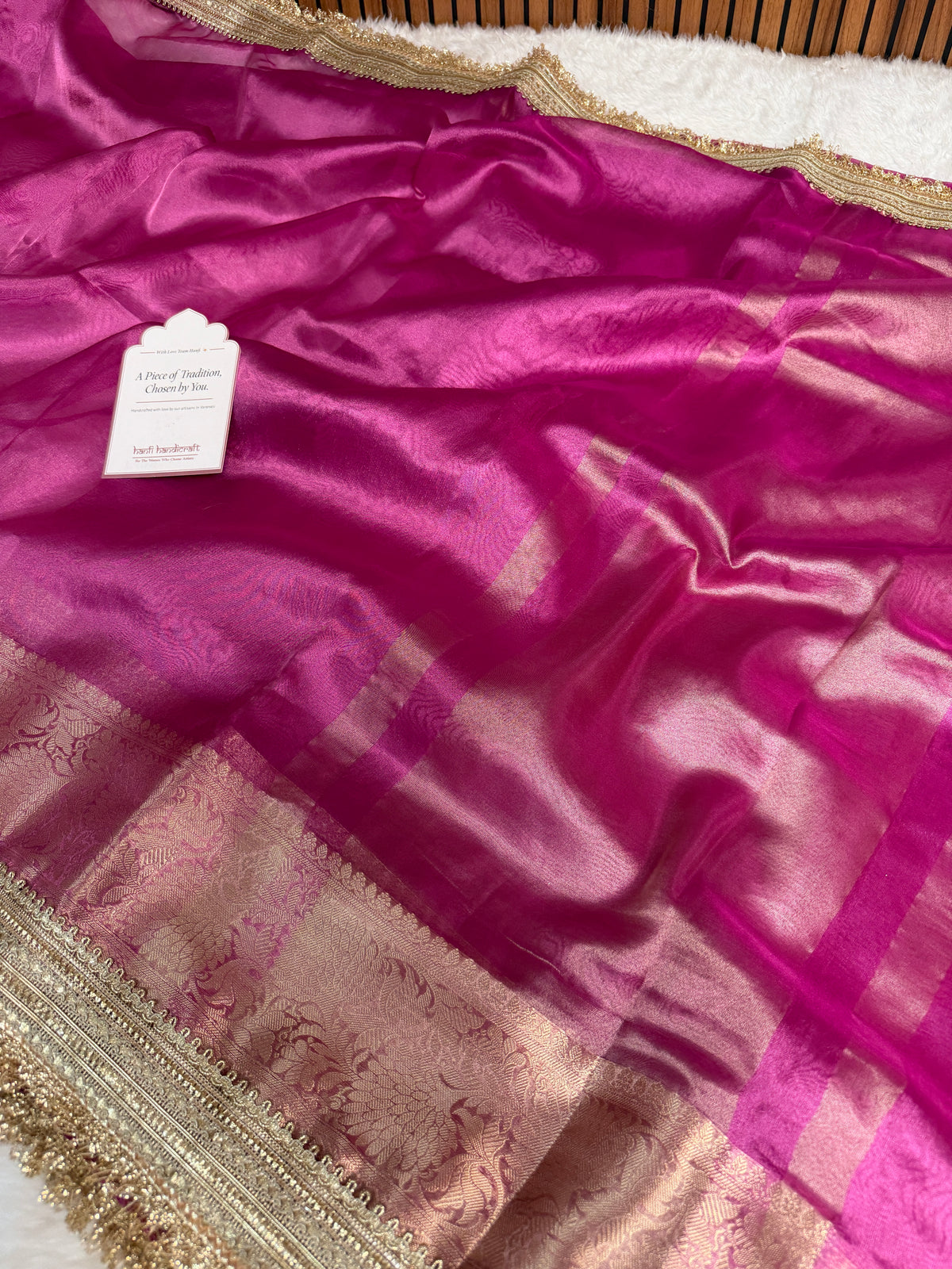 Maharani Tissue Silk Saree – Fuscia Pink