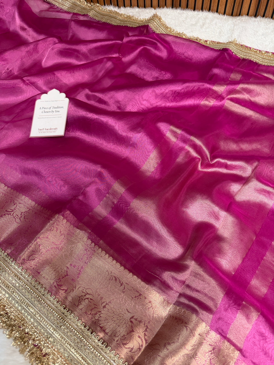 Maharani Tissue Silk Saree – Fuscia Pink