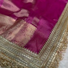 Maharani Tissue Silk Saree – Fuscia Pink
