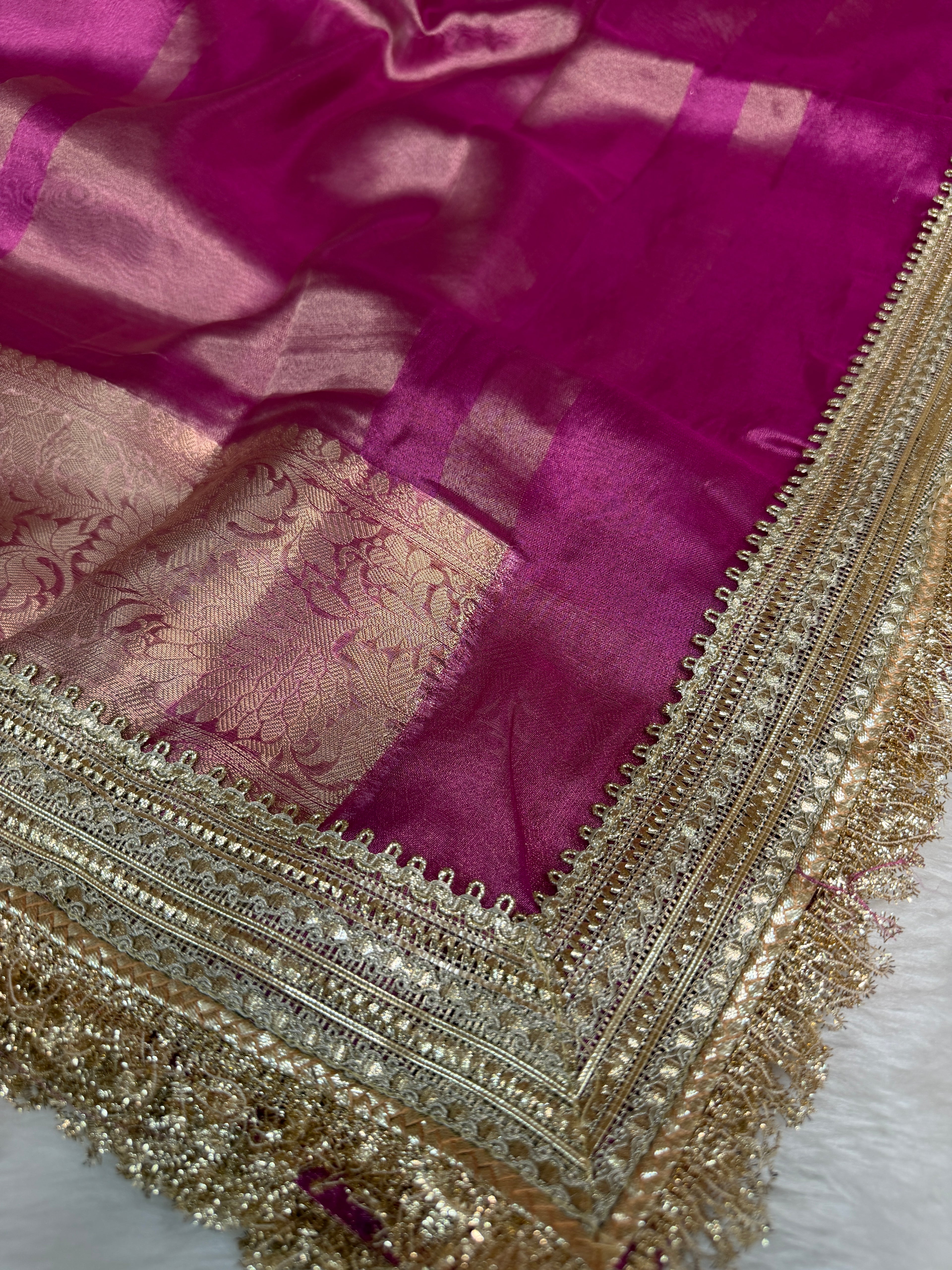 Maharani Tissue Silk Saree – Fuscia Pink