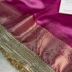 Maharani Tissue Silk Saree – Fuscia Pink