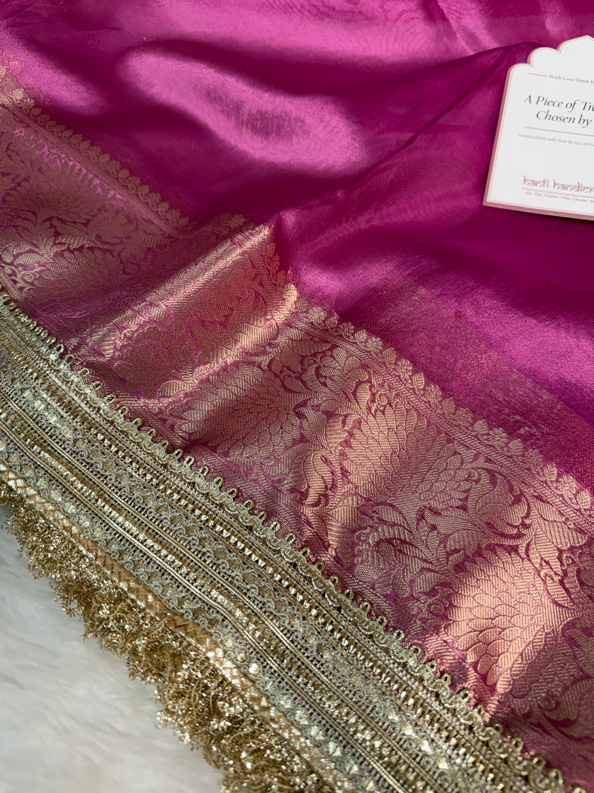 Maharani Tissue Silk Saree – Fuscia Pink