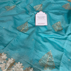 Royal Pitta Work Pure Mul Chanderi Saree