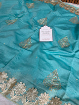 Royal Pitta Work Pure Mul Chanderi Saree