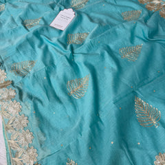 Royal Pitta Work Pure Mul Chanderi Saree