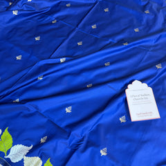 Royal Blue Patra Leaf Mashru Silk Banarasi Saree