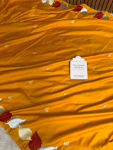 Mustard Gold Patra Leaf Mashru Silk Banarasi Saree