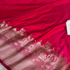 Rani Pink Kashi Ghat Mashru Silk Banarasi Saree
