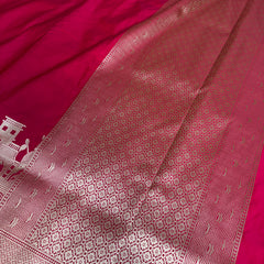Rani Pink Kashi Ghat Mashru Silk Banarasi Saree