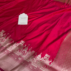 Rani Pink Kashi Ghat Mashru Silk Banarasi Saree