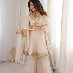 Zayrah Ivory Mirror Kalidaar Suit Set