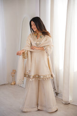 Zayrah Ivory Mirror Kalidaar Suit Set