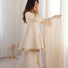 Zayrah Ivory Mirror Kalidaar Suit Set