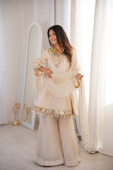 Zayrah Ivory Mirror Kalidaar Suit Set