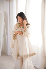 Zayrah Ivory Mirror Kalidaar Suit Set