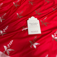 Royal Red Kanak Baali Banarasi Mashru Silk Saree