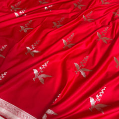 Royal Red Kanak Baali Banarasi Mashru Silk Saree
